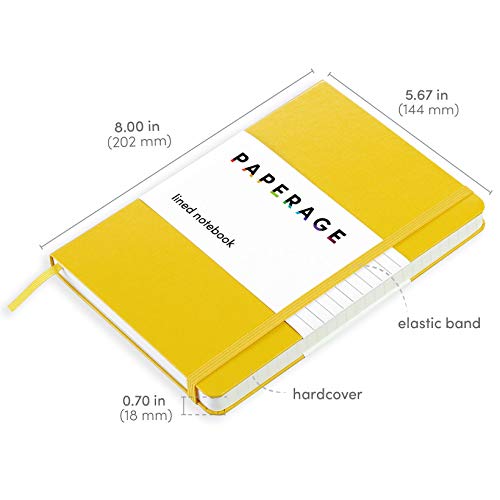 PAPERAGE-3-Pack-of-Lined-Journal-Notebooks-Yellow-Hard-Cover-Medium-57-X-8-inches-100-gsm-Thick-Paper-Use-for-Office-Home-School-or-Business-Ruled