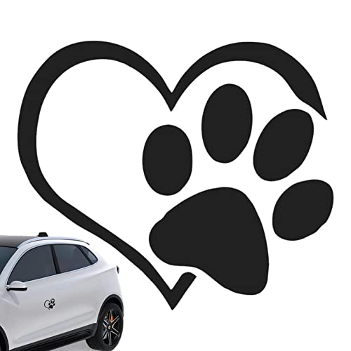 Lambo Autocollant De Patte De Chien Stickers Pattes avec Cœur pour Voitures Autocollants Étanches pour Empreintes Chien Automobiles Autocollant pour Voiture,...