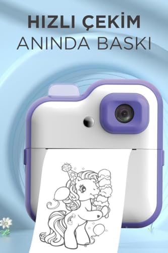 Torima TRM-CMR15 Mor Dijital Video Kayıt Fotoğraf Çocuk Kamerası Anlık Termal Resim Kağıt Baskılı Yazıcı - Görsel 2