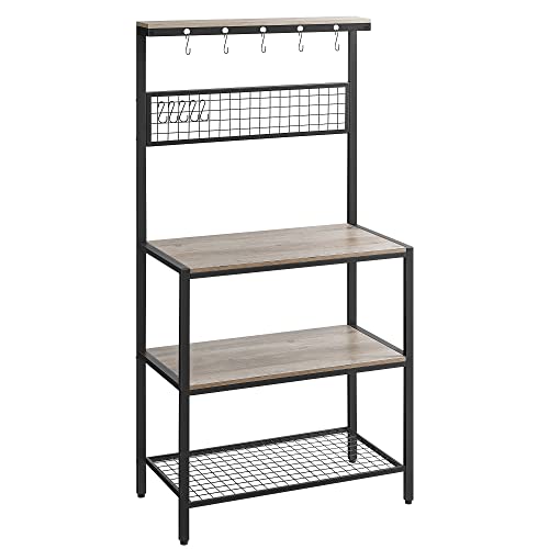 VASAGLE Bakers Rack, Coffee Bar, Kitchen Storage Shelf Rack with ...