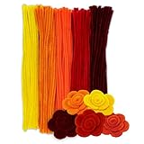 Ideen mit Herz | 100 Chenille-Drähte | Pfeifenreiniger zum Basteln | bunte Pfeifenputzer in 5 verschiedenen Farben | 30 cm lang | Ø 6 mm (Gelb- & Rottöne)