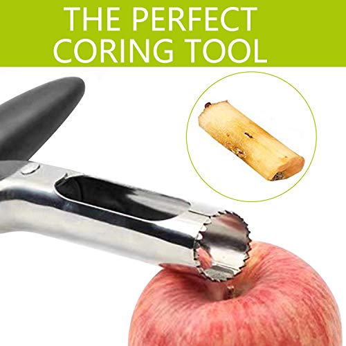 Foto von Apfelentkerner, Apfelkernausstecher 304 Edelstahl Apple oder Pear Core Entferner Werkzeug für Home & Küche, Premium Apple Entkerner mit scharfer gezackter Klinge Angle Handle