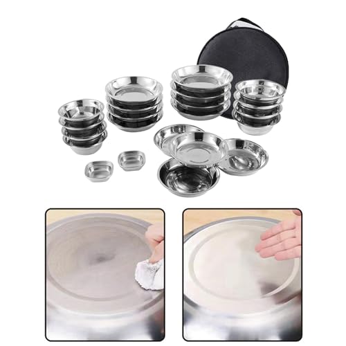 Ensemble d'ustensiles de camping 22 pièces comprenant assiettes et couverts de camping durables - 6