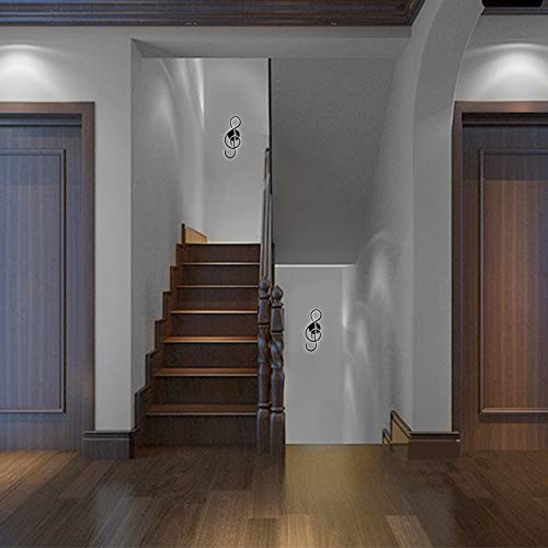 Image of Kawell 22W Indoor LED Wall Light Modern LED Wall Sconce Light Creative Wall Lamp LED Music Symbol Art Decoration for Bedroom Living Room Cafe Lounge Stairs Corridor, Black 6000K
