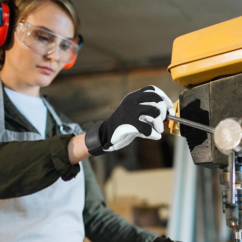 Image of HANDLANDY Work Gloves for Men & Women, Utility Mechanic Working Gloves Touch Screen, Flexible Gardening Gloves for Yard