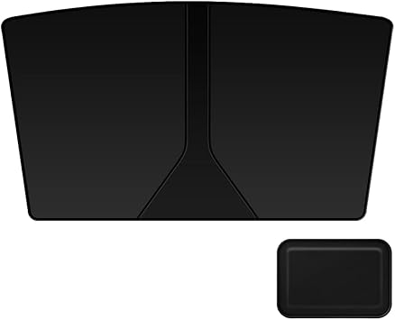 Riloer Car Windshield Sun Shade, 70 * 140cm/27.55 * 55.11in Car Truck SUV Front Window Shield Blocker Screen Visor Protector Cover, Heat Shield Reflector Cover - Blocks Heat and Sun, Black