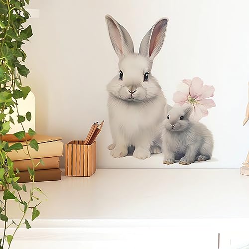 Adhesivos de Pared Conejo Blanco Pequeño sacinora Vinilo Removible miniatura 3