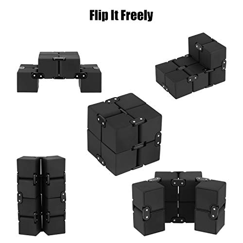 Open Up To Love Infinity Cube Fidget Toy Hand Killing Time Prime Infinite Cube For Add, Adhd, Anxiety, And Autism Adult(Silicone Black) #TOP1