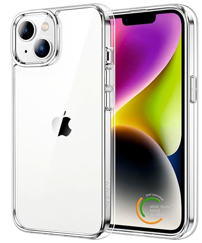 Image of Thermoplastic Polyurethane For iPhone Case 14 Plus,[Anti-Yellowing Technology] [Military Grade Drop Protection] Shockproof Slim Hybrid Phone Case For iPhone 14 Plus-Crystal Clear