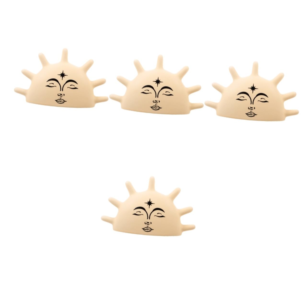 Support de bague en céramique Ipetboom | Porte-bagues soleil jaune x4