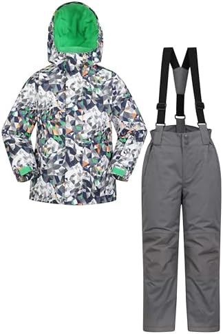 Mountain Warehouse Kids Ski Jacket & Pants set– Boys & Girls Snowsuit Grey Kids 5-6 Yrs (104-116 cm)