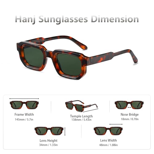 Hanj Rectangle Retro Sunglasses for Women Men Vintage Square Sun Glasses Fashion Classic 90s Shades4