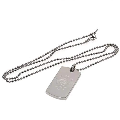 Rangers F.C. Dog Tag Chaîne Collier en Métal Gravé avec Crest Officiel du Club de Football