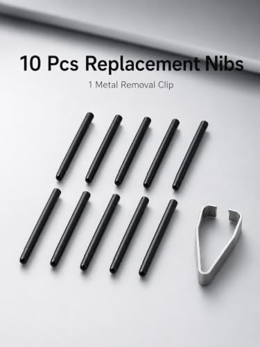 Image of 10 Pack Replacement Pen Nibs with Nib Removal Clip, Standard Black Refill Pen Tips Compatible with Bamboo Intuos CTL460 CTH460 CTH461 CTH661 CTL470 CTL471 CTL472 CTL480 CTH480 CTL490 CTH490