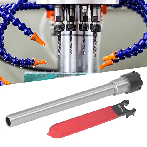 Hilitand Spannzangenhalter ER11 100 Spannzangenhalter Zylinderschaft-Verlängerungsstange mit Schlüssel für CNC-Fräsdrehwerkzeug 1-7 Mm Spannbereich, Spannzangen(C10-ER11M-100L)