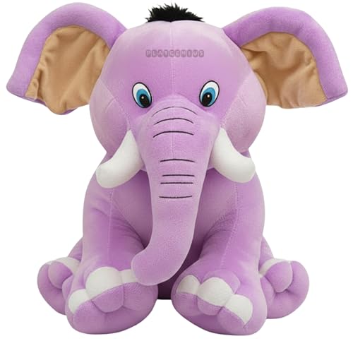 Image of Sitting Elephant Soft Toy - Purple | Super-Soft Plush Stuffed Animal for Girls Kids | Soft Stuff Toy for Kids | Ideal for Birthday Gift - 36 CM | Cute-Design & Washable