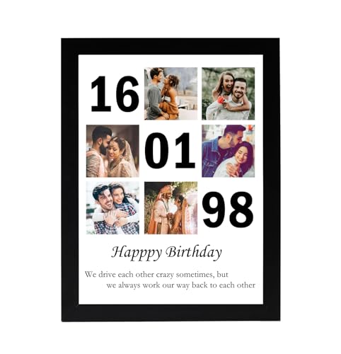 Image of Wall Photo Frame with Photo Upload - Customizable Date, Text & Photo Gift for Birthday, Anniversary, Valentine's Day, Mother's Day - Personalized Frames Gift for Special Person -8x10 Inch