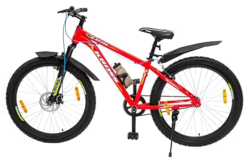 Image of KROSS N-Spire Unisex Mountain Bike Orange, Single Speed, 24T, Steel Frame, Suspension Fork, Front Disc, Rear V Brakes Brakes, Quick Release Saddle