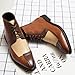 OXNEUHG Men's Leather Color-Block High-Top Oxford Boots Fashion British Style Pointed Toe Lace Up Ankle Boots Casual Formal Business Wedding Dress Shoes (Brown,10)