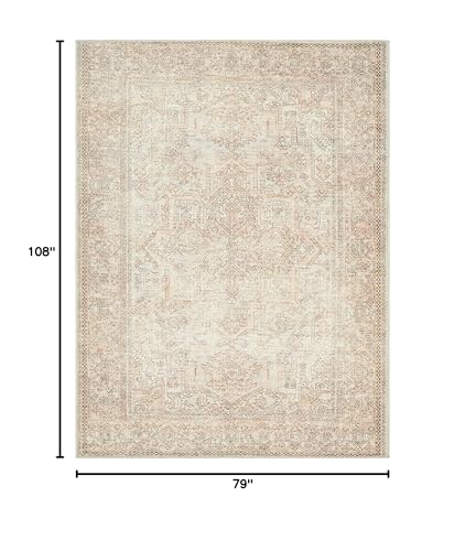 Livabliss x Becki Owens Margot Medallion Area Rug , 6'7" x 9', Dusty Coral2