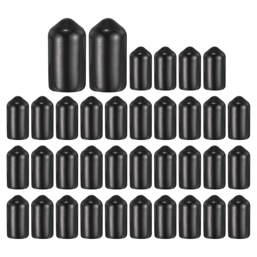 MECCANIXITY 208 pcs bouchons caoutchouc 8mm noir 17mm hauteur