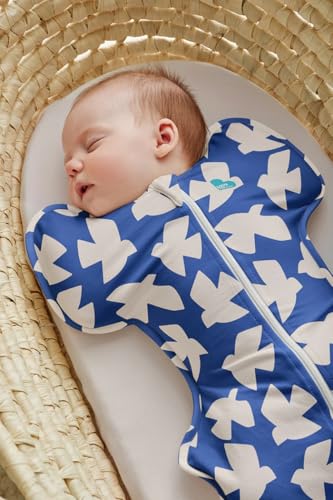 Image of Love To Dream Swaddle UP, Baby Sleep Sack, Twin Zipper For Easy Diaper Changes, Arms UP Position, Hip-Healthy, Lightweight & Breathable, Sleeping Bag, Moderates Temps, 3-6 M, Cobalt Paperbirds