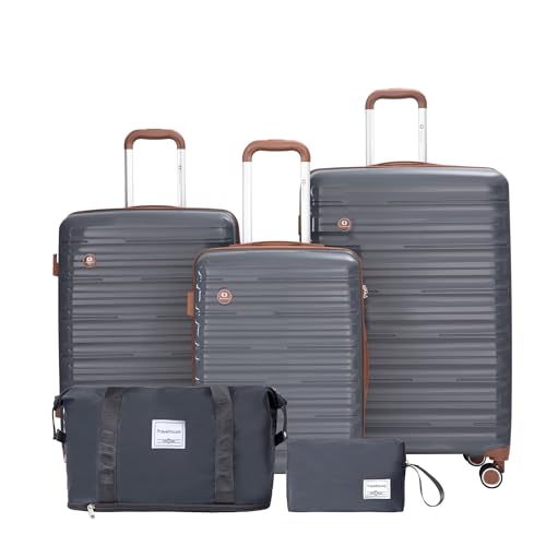 PP Hardshell 5-Piece Luggage Set - Durable, Stylish & Secure Travel Solution in Dark Grey