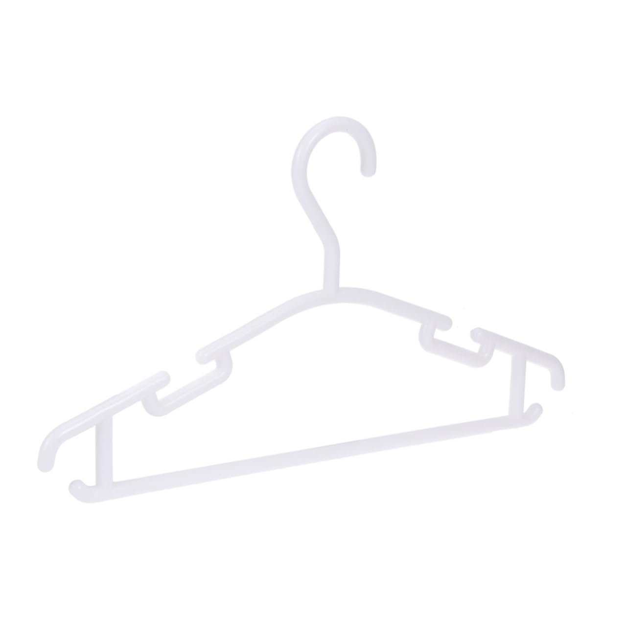 rutschfeste Kleiderbügel aus Kunststoff, Weiß, 10 Stück | Pp Ausführung, Robuste Form, für Kleidungsgeschäfte und Zuhause, Schlicht Praktisches Design