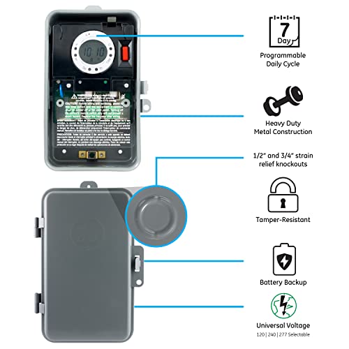Ge 46537 7-Day Digital Pool Timer Switch, 2Hp 40A Load Capacity Pool Pump Timer thumb #4