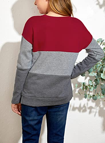 Image of SELINK Girls Big Kids Long Sleeve Striped Color Block Pocket Tees