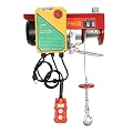 Electric Hoist 1320LBS Electric Hoist Winch with Wireless Remote Control, Portable Electric Cable Hoist for Lifting Towing 110V Automatic Lift for Garage Warehouses Factories