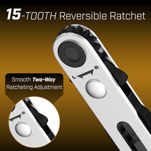 Image of Bates- Mini Ratchet Wrench, 1 /4 inch Magnetic 90 Degree Screwdriver, Black, Low Profile Right Angle Screwdriver for Tight Spaces (Pack of 2)