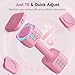 FEIERDUN 5-in-1 Adjustable Dumbbell Set of 2, 12LBS/6LBS Hand Weights for Women, 1s-Adjust Dual-Stable Dumbbell Set for Women Home Gym & Outdoor, Pink