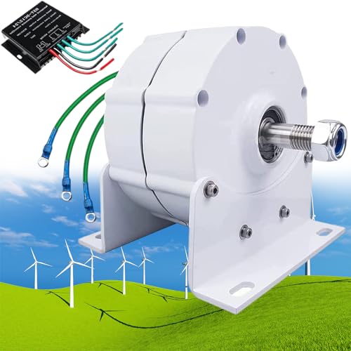 Kit generatore per turbina eolica con regolatore di Carica, apparecchiatura per la Produzione di energia elettrica Verticale, generatore trifase Senza Ingranaggi a magneti permanenti da 1200