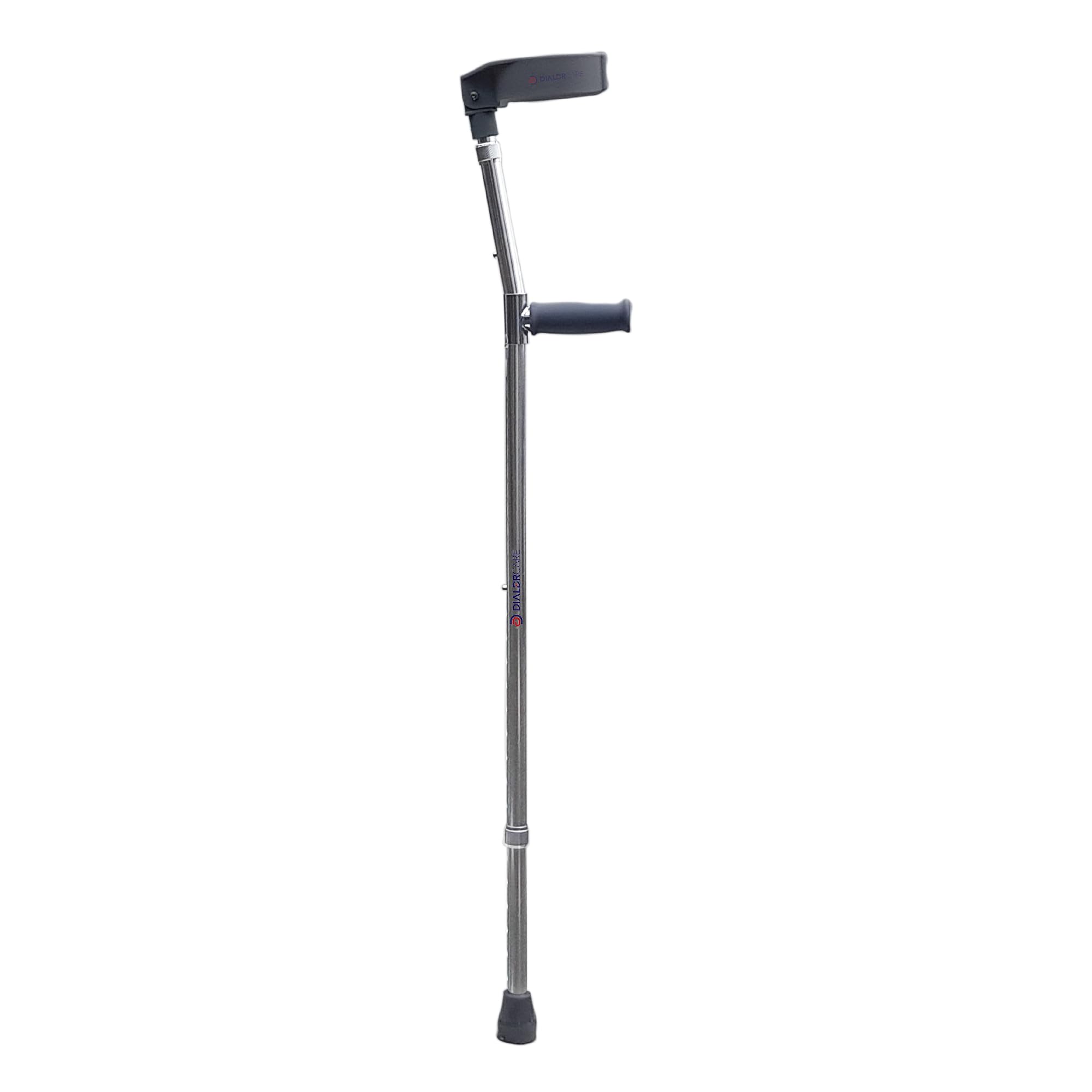 DIALDRCARE Forearm Folding Adjustable Walking Stick for Walking,Rubber Handles,Comfortable,Non-Slip Crutches for Adults (O-SHAPE CRUTCH, 1)