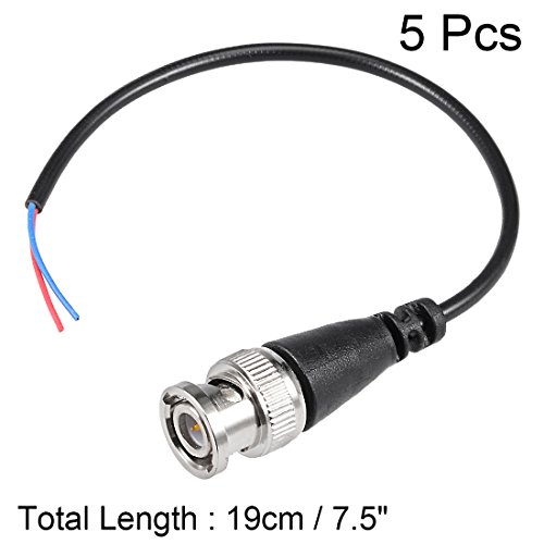 Uxcell 5Pcs 19Cm 1 Male Bnc Video Coaxial Extension Connector Cable For Video Camera Cctv #TOP1