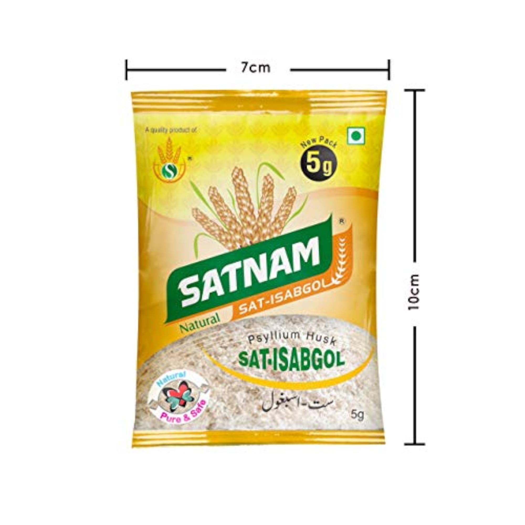 SATNAM Sat-Isabgol Psyllium Husk 100g Travel Pack Box