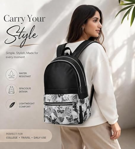 Image of Ethnic Style Waterproof Oxford Backpack for Women & Girls | Fashion Travel Canvas Look Nylon Bag | Large Capacity Printed Laptop Backpack for College