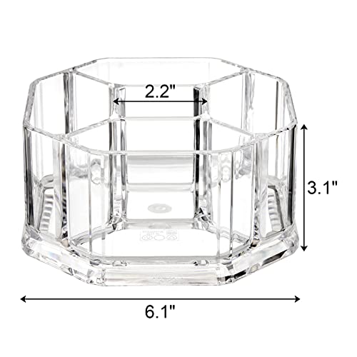 Image of Hiceeden Acrylic Tea Bag Organizer, 5 Compartment Sugar Packets Holder Divided Coffee Condiment Storage Caddy Box for Kitchen Cabinet, Countertop, Tabletop