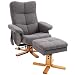 Produktbild HOMCOM Massagesessel mit Fußhocker Relaxsessel Heizfunktion TV-Sessel Polyester Grau 145° Neigung 80 x 86 x 99 cm