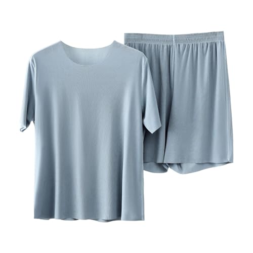 Disfraz de pijama de 2 piezas para hombre, talla grande, camisón de noche, ropa de relajación, unisex para hombre, azul, XL
