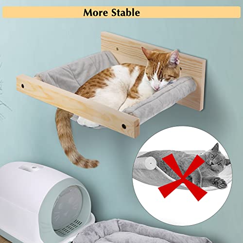 Topmart Cat Hammock Wall Mounted, Cat Wall Furniture For Sleeping, Playing, Climbing, Cat Wall Shelves& Cat Perch For Indoor Cats, Up To 35Lbs, Gray #TOP2