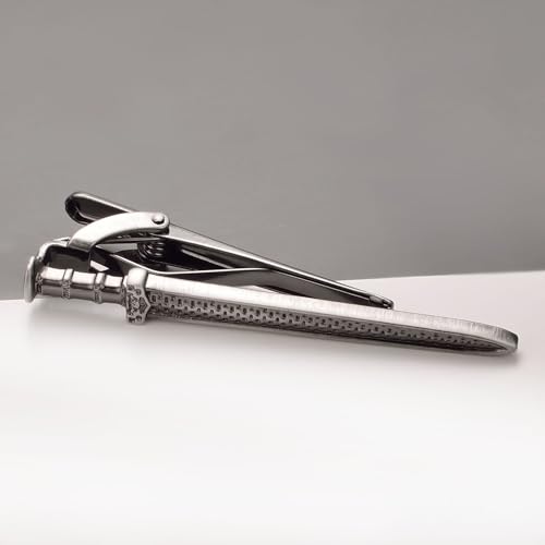 Image of Sword Tie Clip Pins for Men Unique Novelty Silver Gold Tie Bar