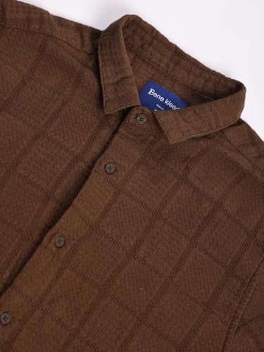 Image of BENE KLEED Men's Textured Cotton Shirt | Point Collar | Full Sleeves | Regular Fit