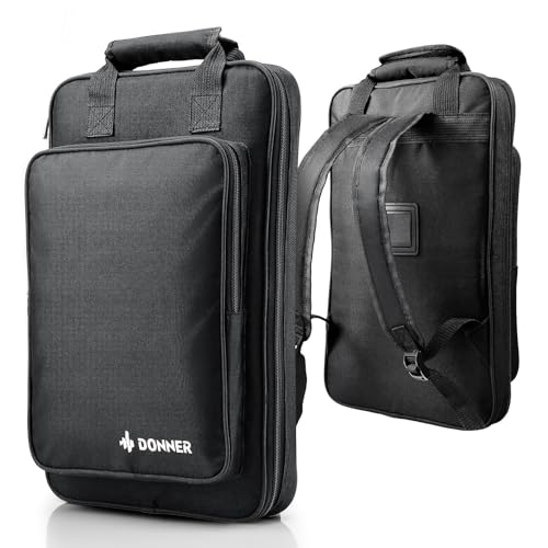 Donner Drumstick Backpack Bag Large Capacity Padded Double Shoulder Straps for all Drum Accessories Holds up to 12 Pairs of Drumsticks
