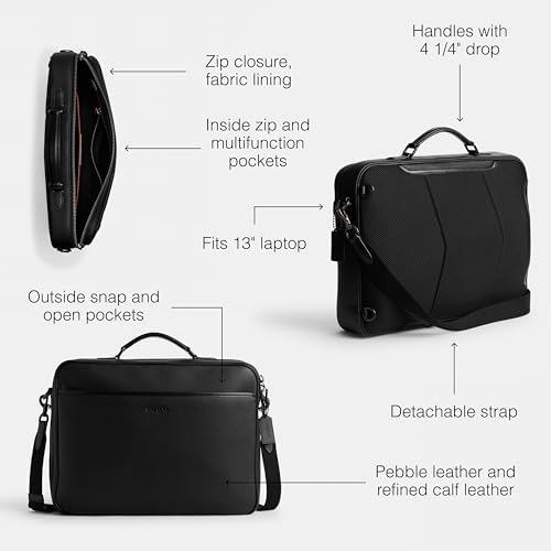 Coach Gotham Convertible Brief in Pebble Leather3