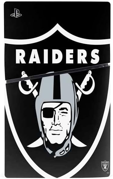 Skinit Decal Gaming Skin Compatible with PS5 Slim Disk Bundle - Officially Licensed NFL Las Vegas Raiders Large Logo Design