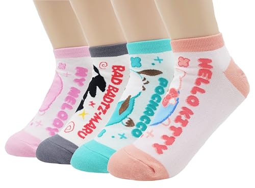 Image of JJMax Women's Kitty Cute Cartoon Cotton Blend Ankle Socks Sets