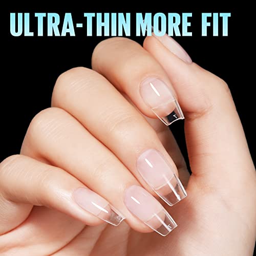 Tomicca Medium Coffin Nail Tips, 240Pcs Half Matte Gel X Nail, 15 Size Nail Extension Tips Set, Full Cover Pre Shaped Fake Nail Tips For Acrylic Nails Professional #TOP3