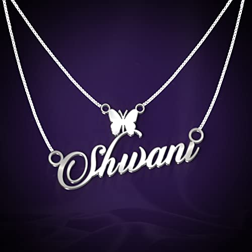 Image of Shivani Cursive Gold & Silver Name Pendant Necklace, Best Jewelry Gift for Girls.